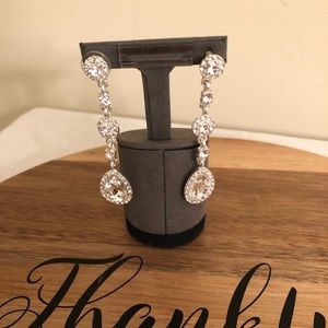 Silvertone pierced drop earrings